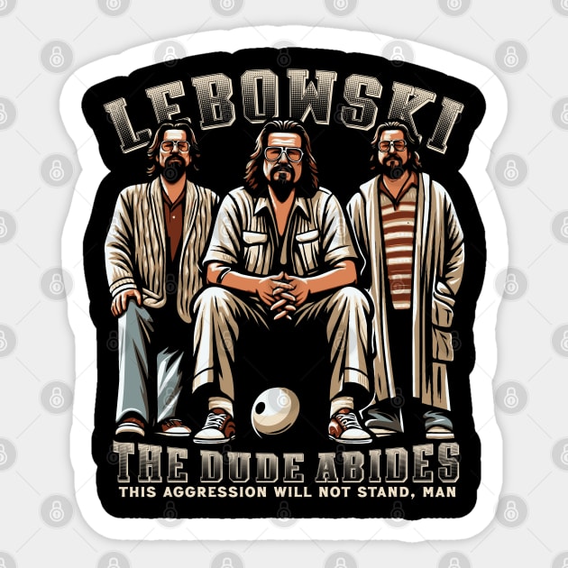 Big Lebowski -The Dude Abides Sticker by Trendsdk